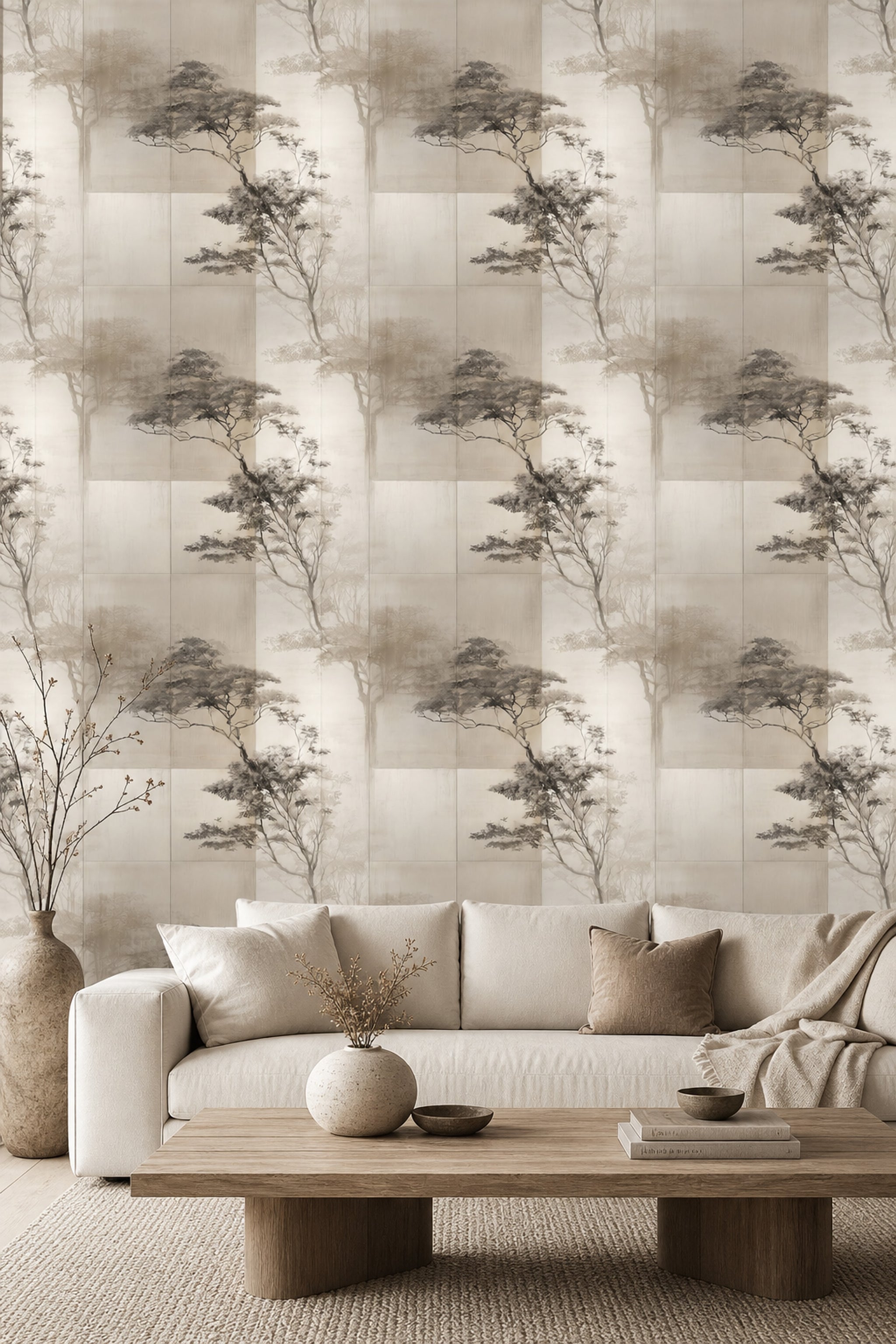 Misty Forest Wallpaper Foggy Woods Removable Wall Decor