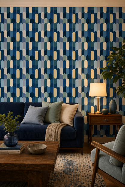 Mid Century Modern Wallpaper Geometric Abstract Removable Wall Decor