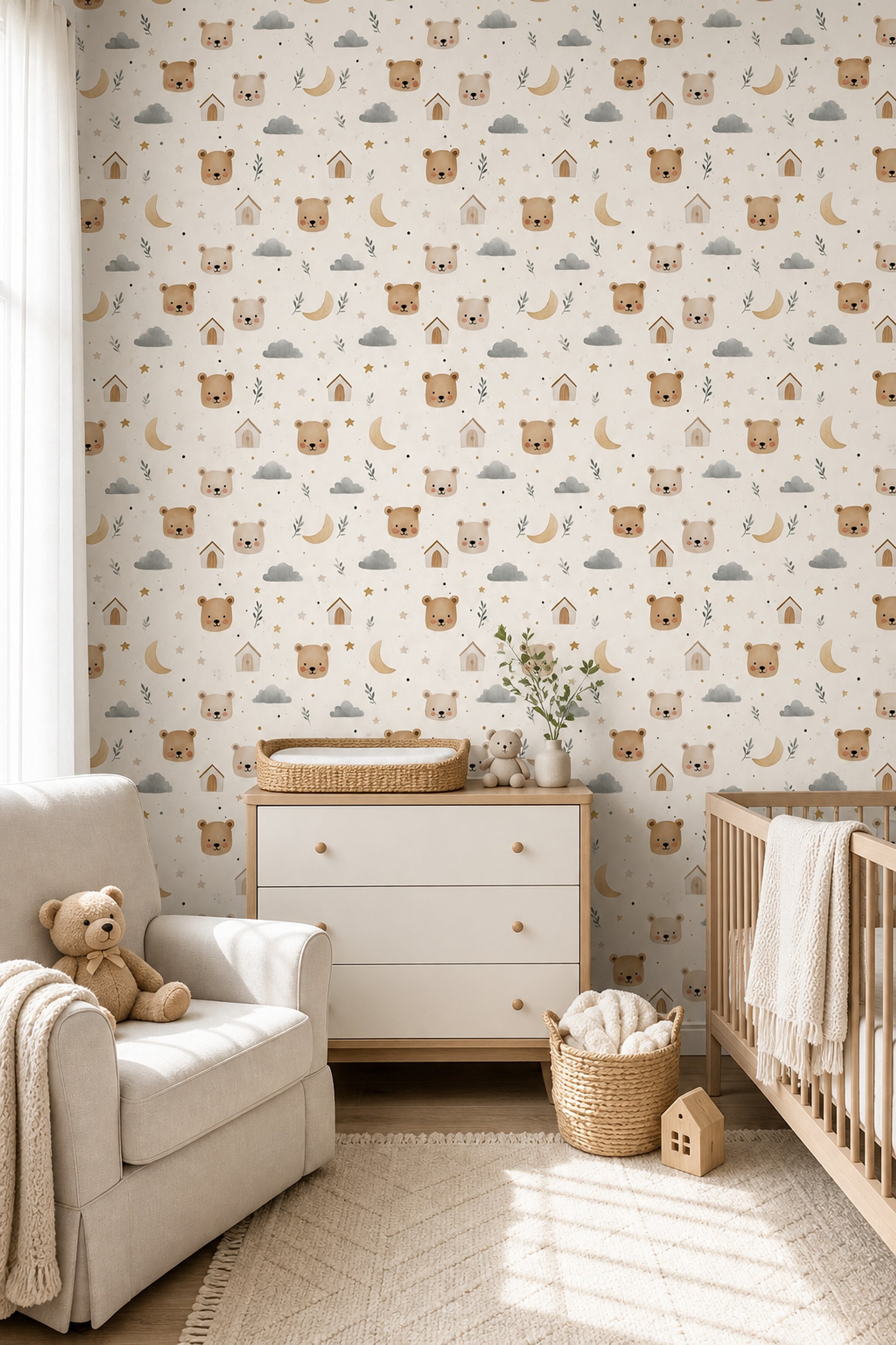 Paper Texture Wallpaper Nursery Removable Kids Wall Double Roll