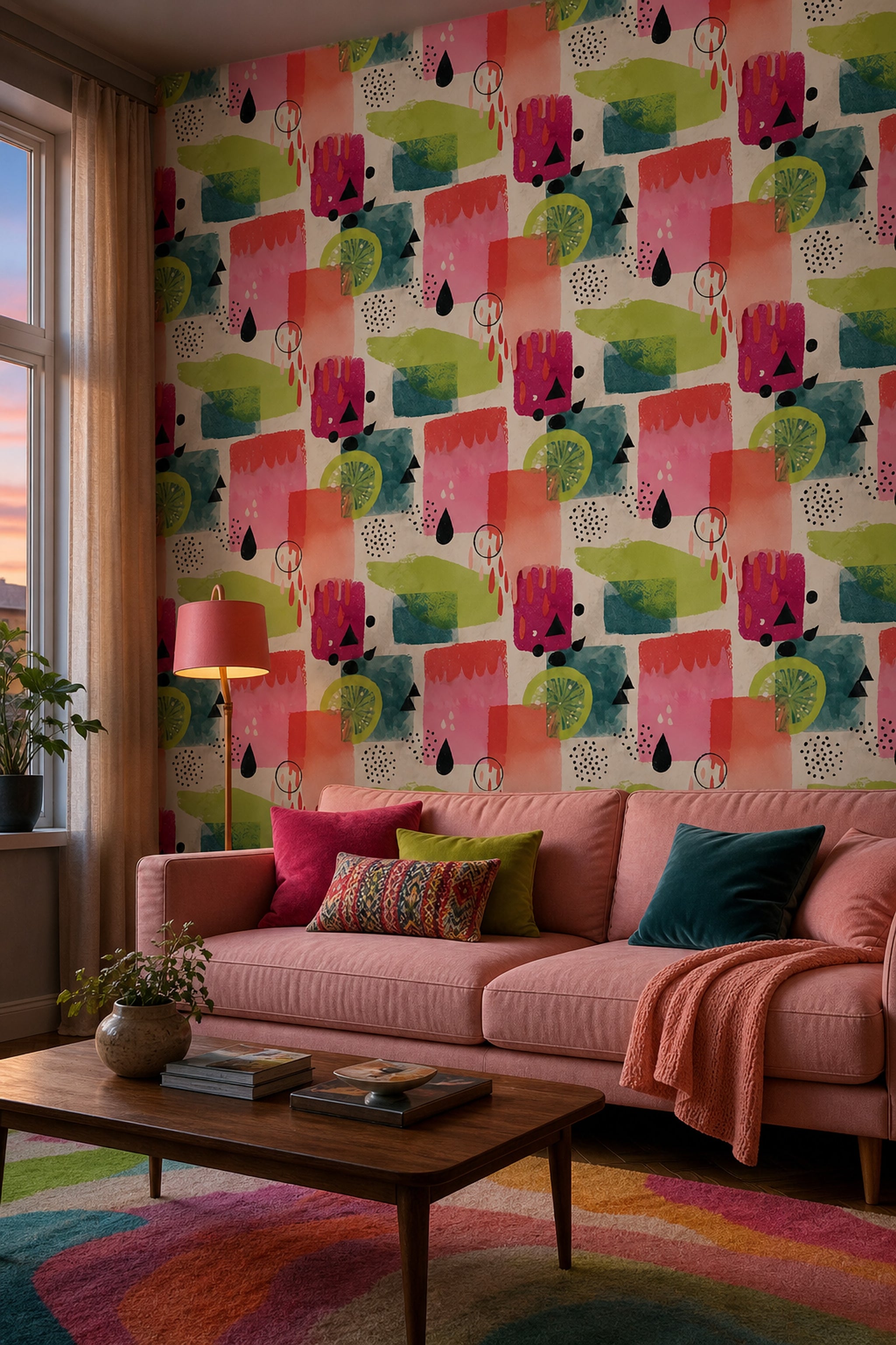 Solid Black Wallpaper Abstract Removable Geometric Wall Double Roll