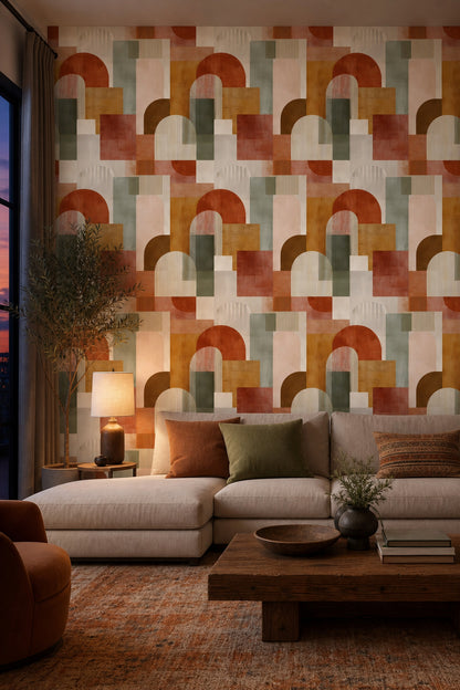 Mid Century Modern Wallpaper Retro Modern Decorative Mural