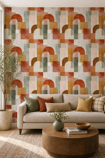 Mid Century Modern Wallpaper Retro Modern Decorative Mural