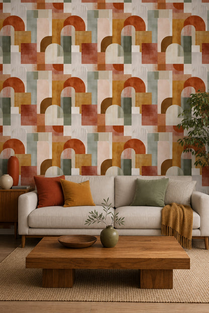Mid Century Modern Wallpaper Retro Modern Decorative Mural