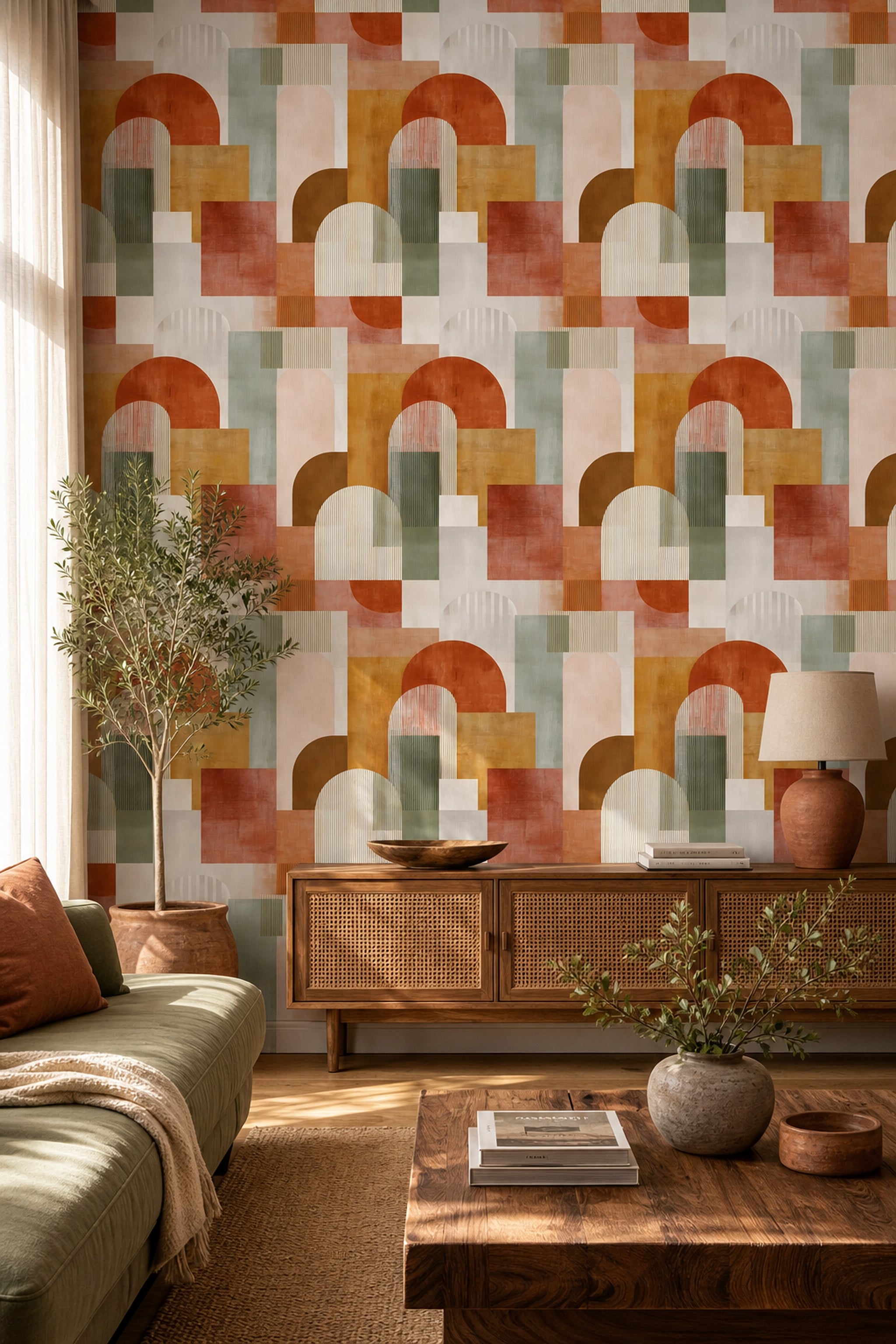 Mid Century Modern Wallpaper Retro Modern Decorative Mural