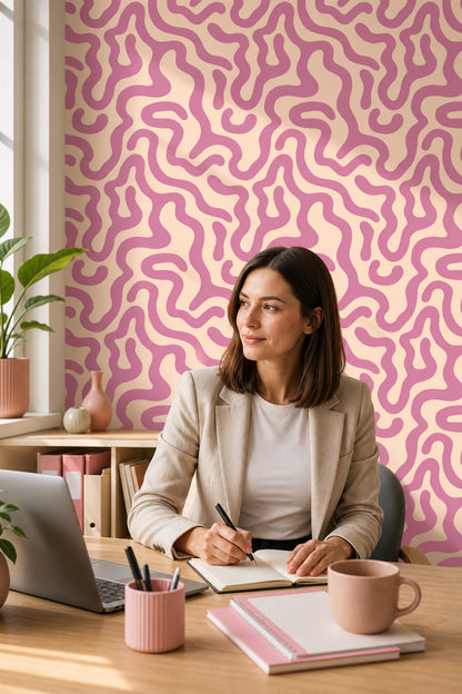 Mid Century Modern Wallpaper Retro Removable Minimalist Wall Double Roll