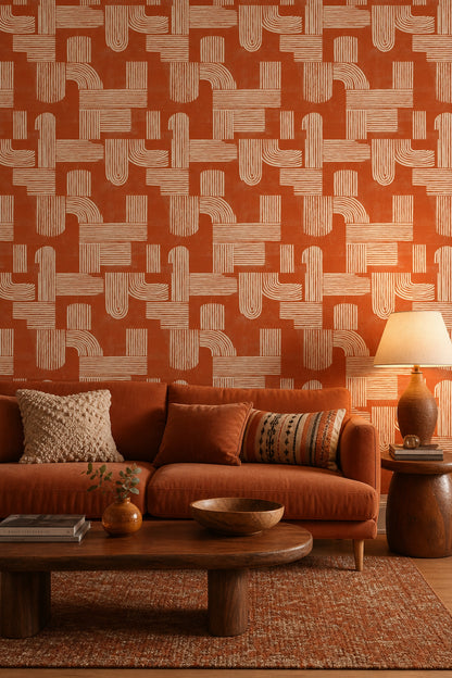 Mid Century Modern Wallpaper Retro Modern Decorative Mural