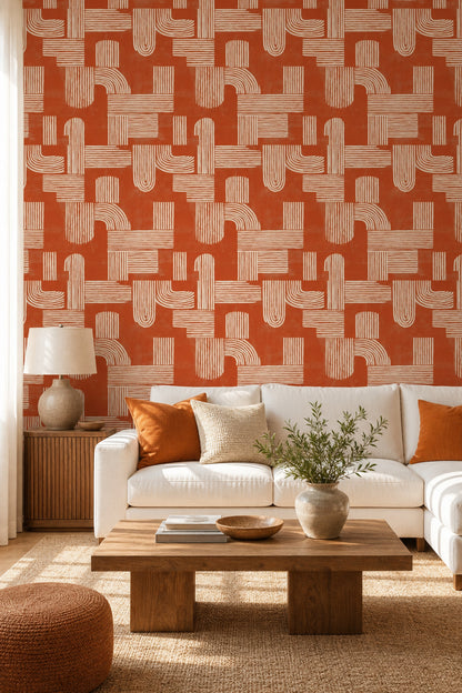 Mid Century Modern Wallpaper Retro Modern Decorative Mural