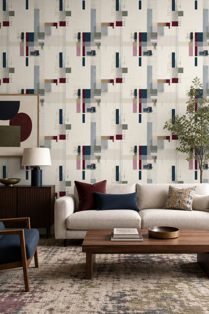 Mid Century Modern Wallpaper Retro Geometric Decorative Mural