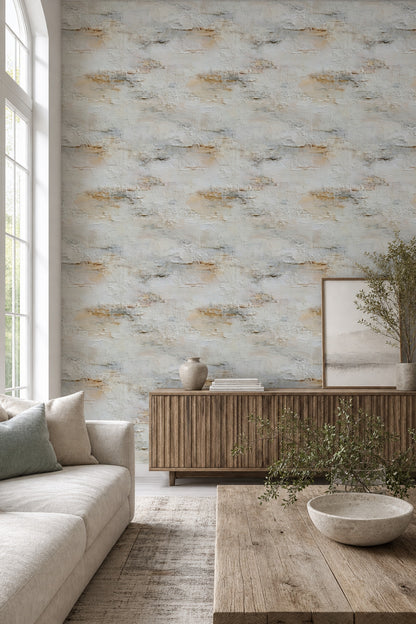 Abstract Plaster Texture Wallpaper Stucco Wall Neutral Ombre Removable Wall Decor