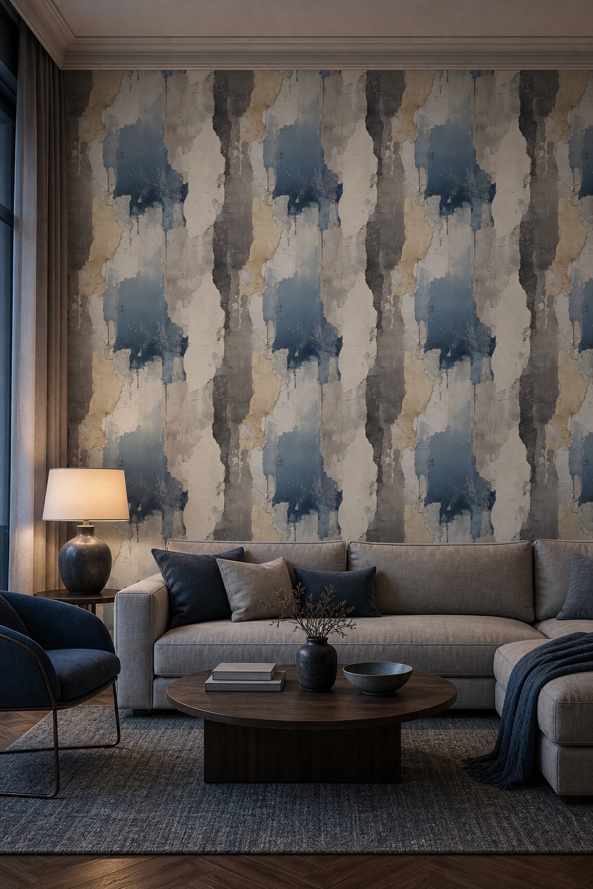 Concrete Wall Wallpaper Cement Texture Removable Industrial Finish Wall Double Roll