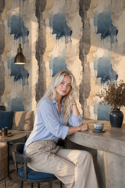 Concrete Wall Wallpaper Cement Texture Removable Industrial Finish Wall Double Roll