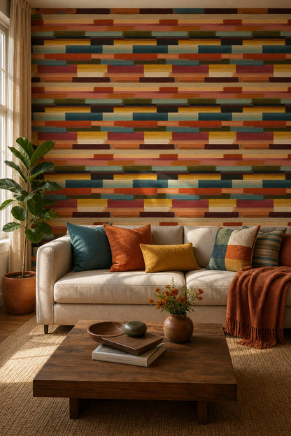 Mid Century Modern Wallpaper Retro Abstract Decorative Mural