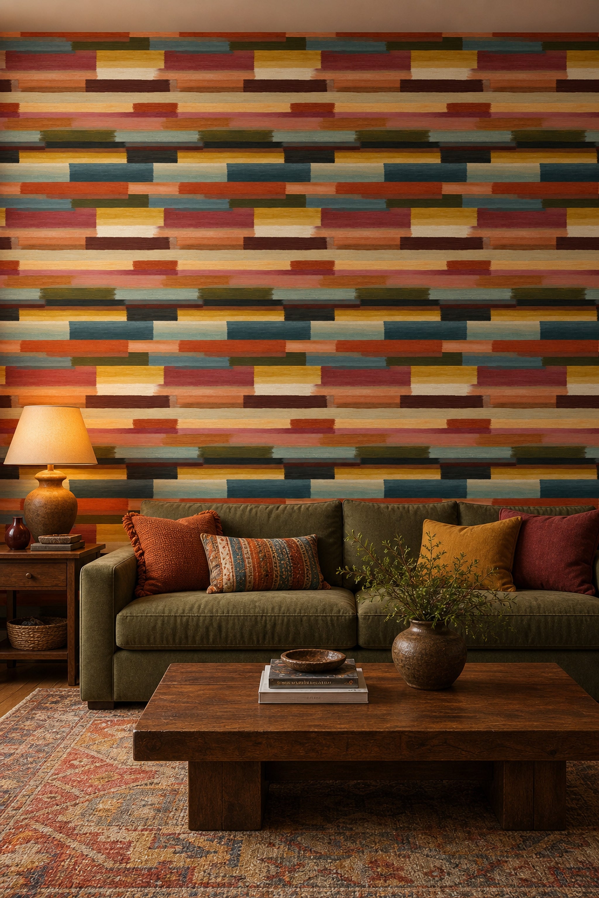 Mid Century Modern Wallpaper Retro Abstract Decorative Mural