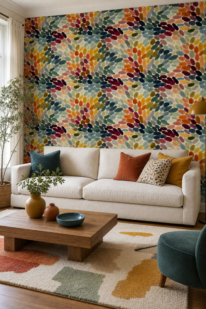 Abstract Pattern Wallpaper Painterly Modern Decorative Mural