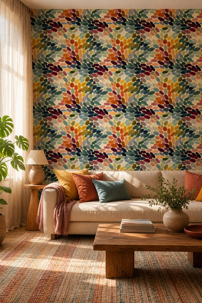 Abstract Pattern Wallpaper Painterly Modern Decorative Mural