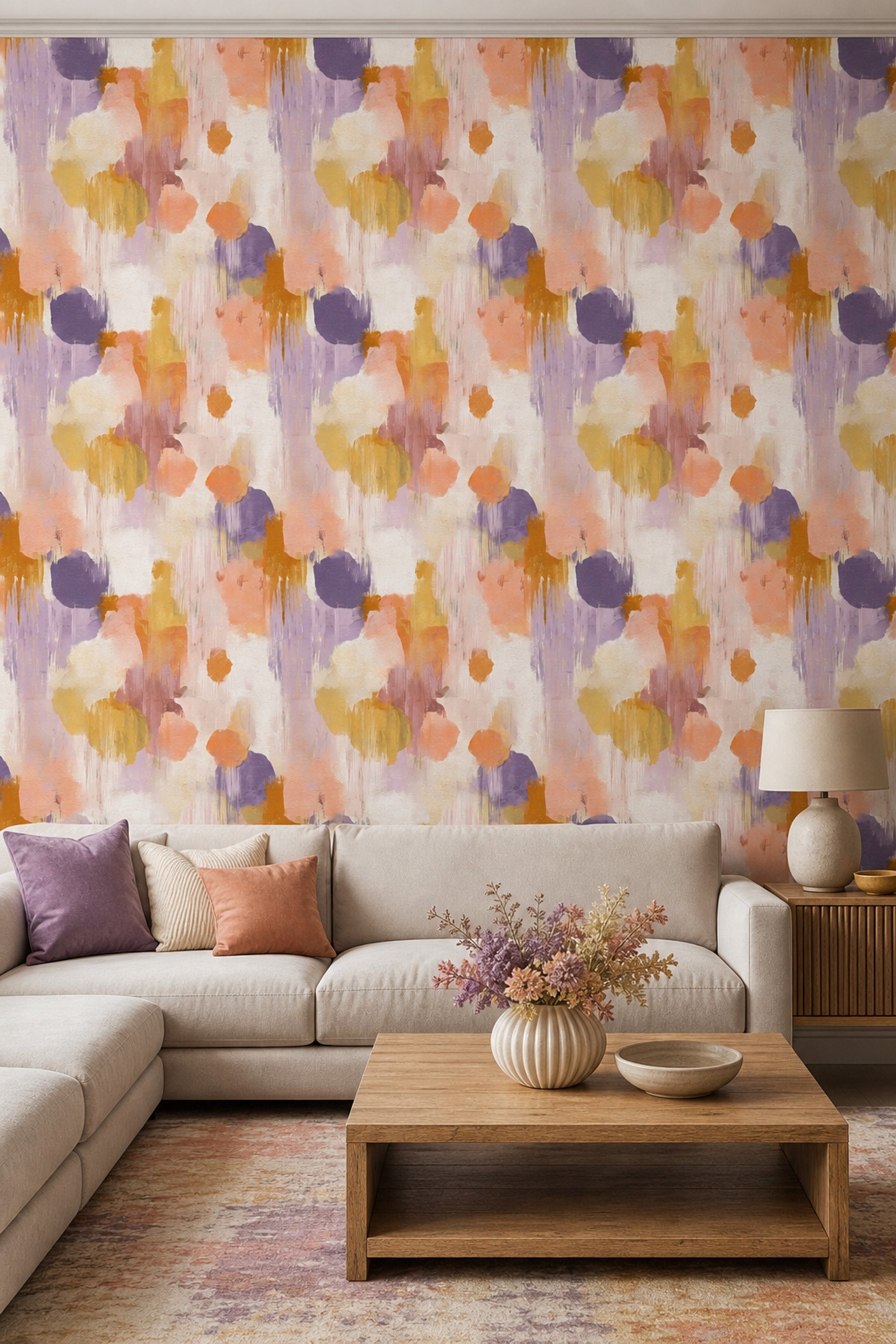 Painterly Wallpaper Pastel Color Block Removable Wall Decor