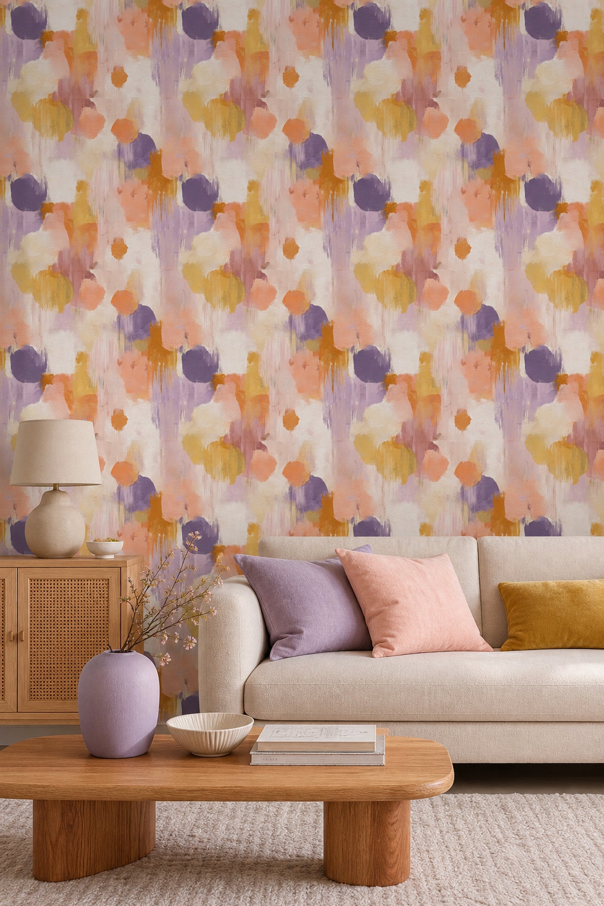 Painterly Wallpaper Pastel Color Block Removable Wall Decor