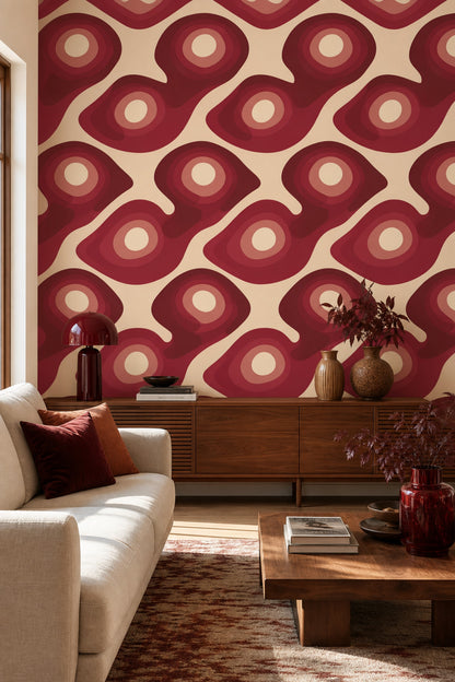 Mid Century Modern Wallpaper Retro Removable Abstract Wall Double Roll