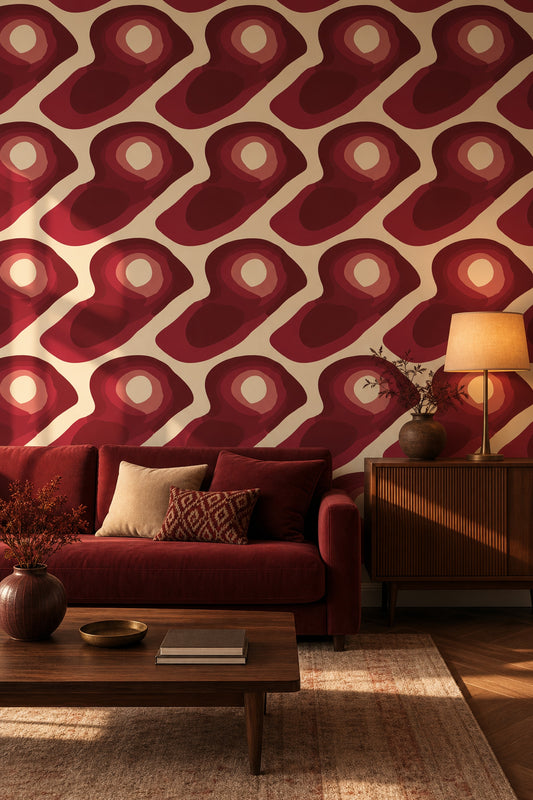 Mid Century Modern Wallpaper Retro Removable Abstract Wall Double Roll