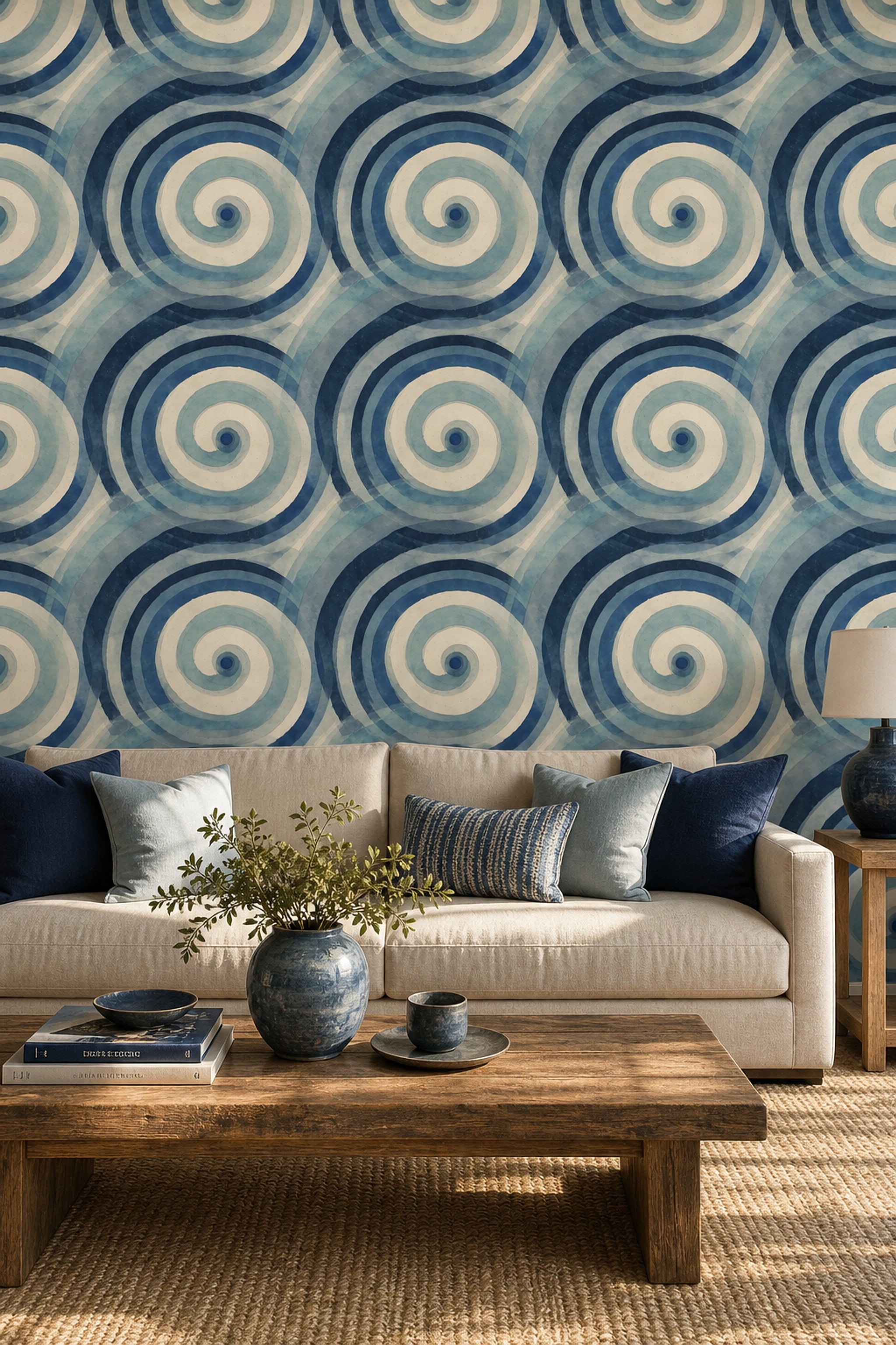 Watercolor Texture Wallpaper Mid Century Modern Decorative Mural