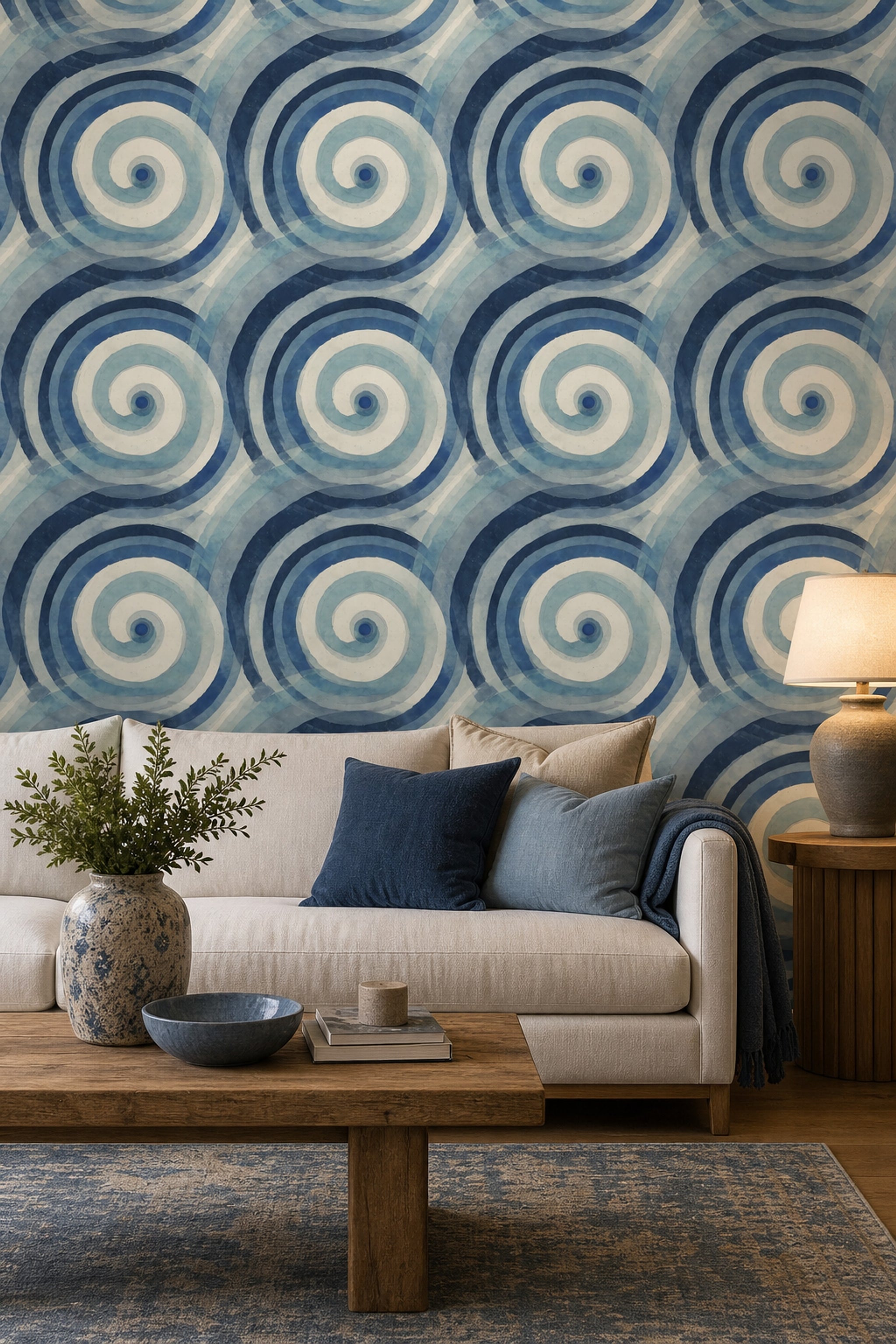Watercolor Texture Wallpaper Mid Century Modern Decorative Mural
