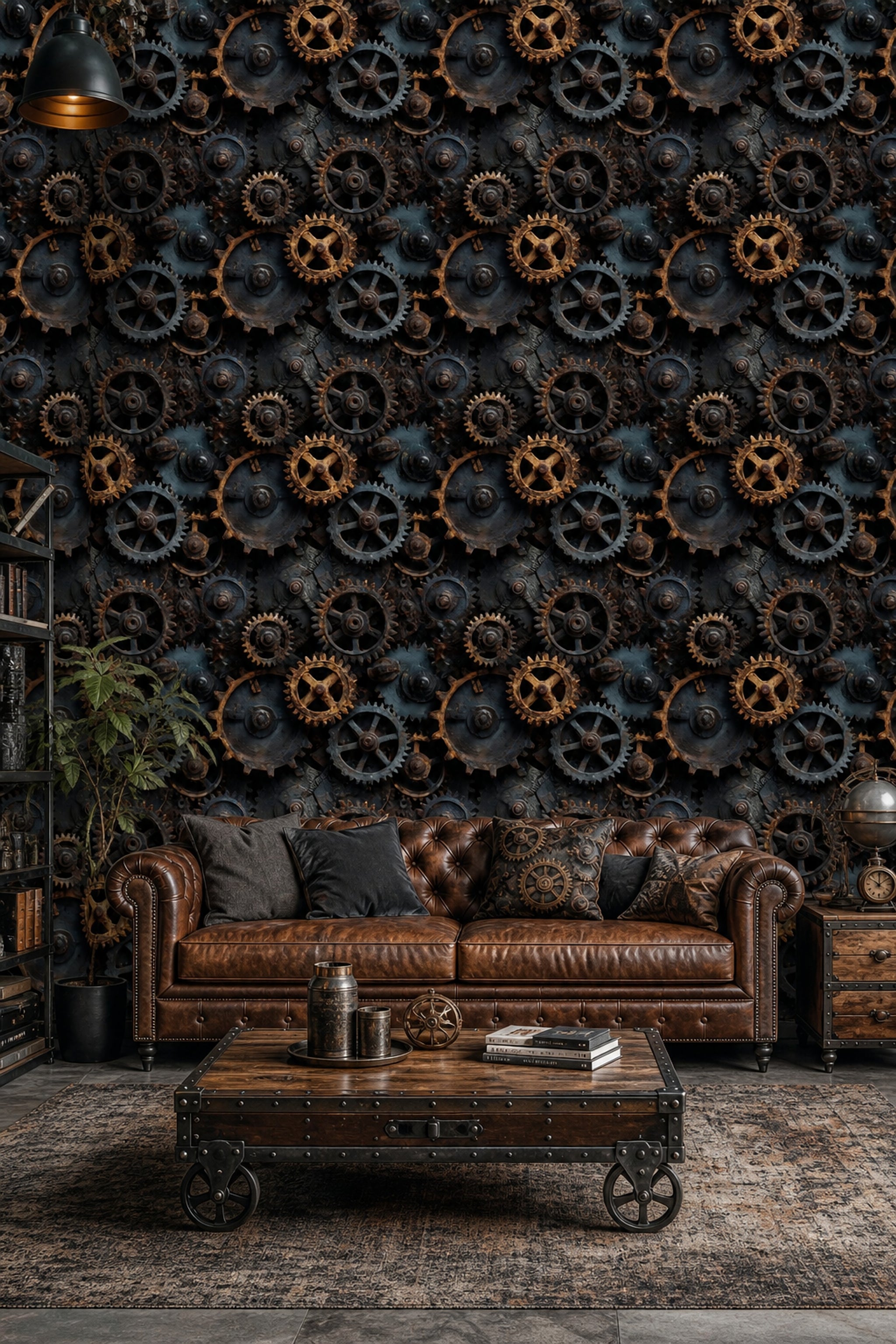 Rusted Gears Wallpaper Industrial Steampunk Removable Wall Decor