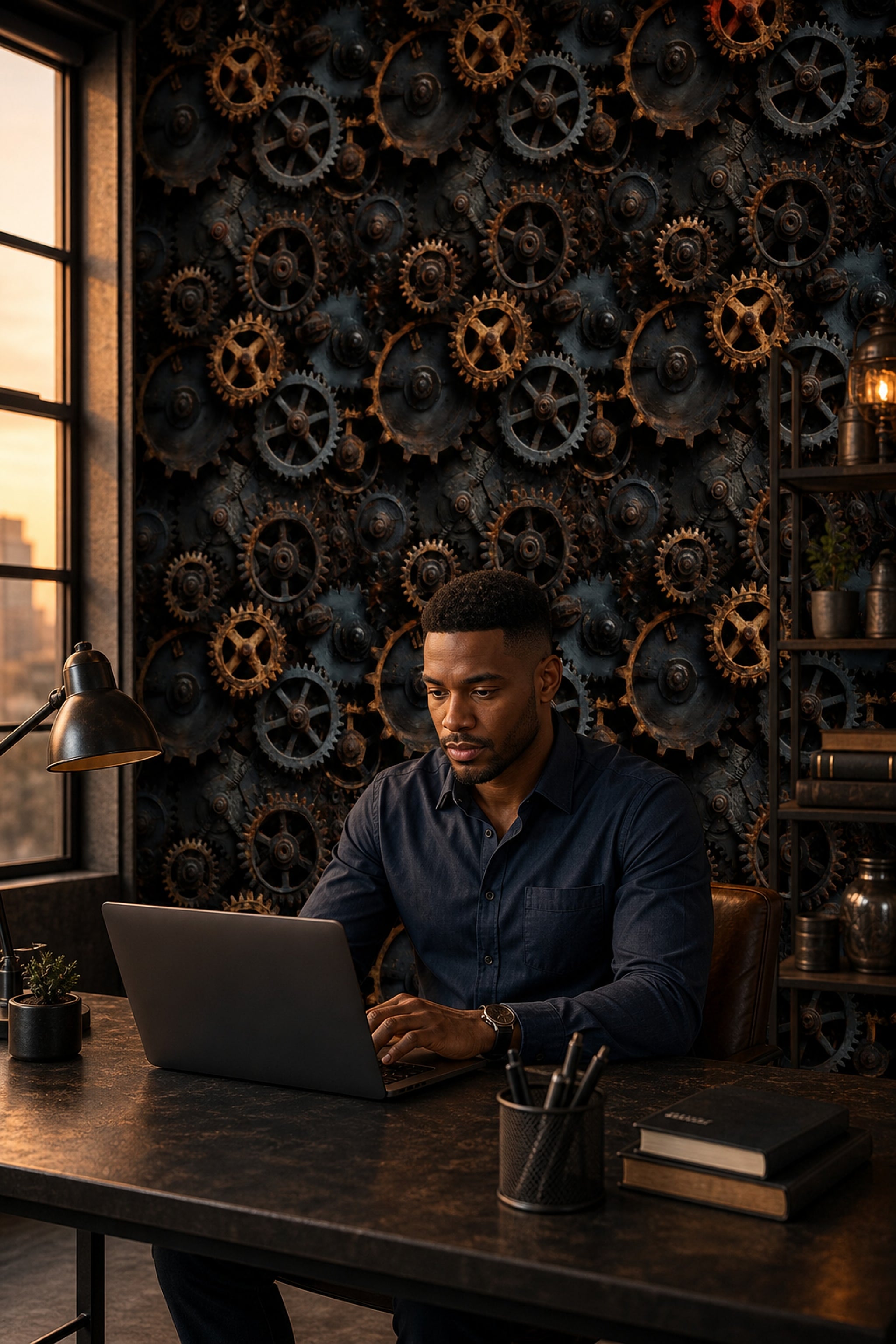 Rusted Gears Wallpaper Industrial Steampunk Removable Wall Decor