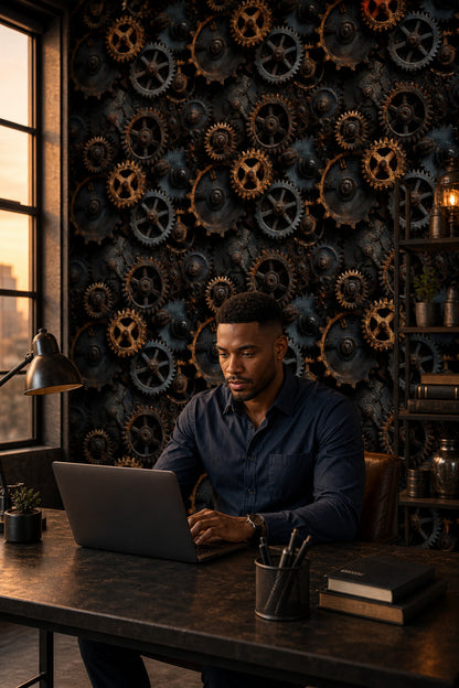 Rusted Gears Wallpaper Industrial Steampunk Removable Wall Decor
