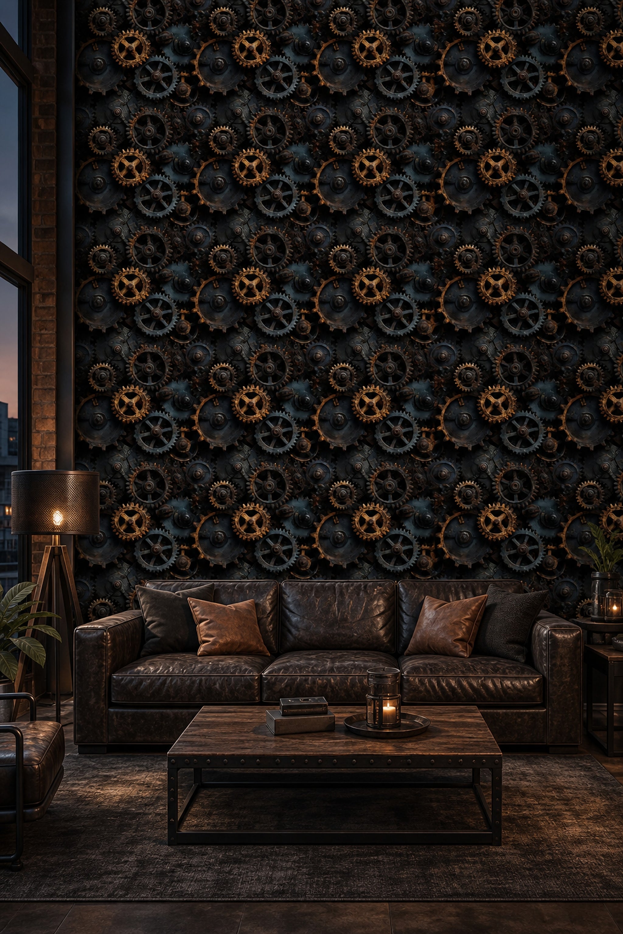 Rusted Gears Wallpaper Industrial Steampunk Removable Wall Decor