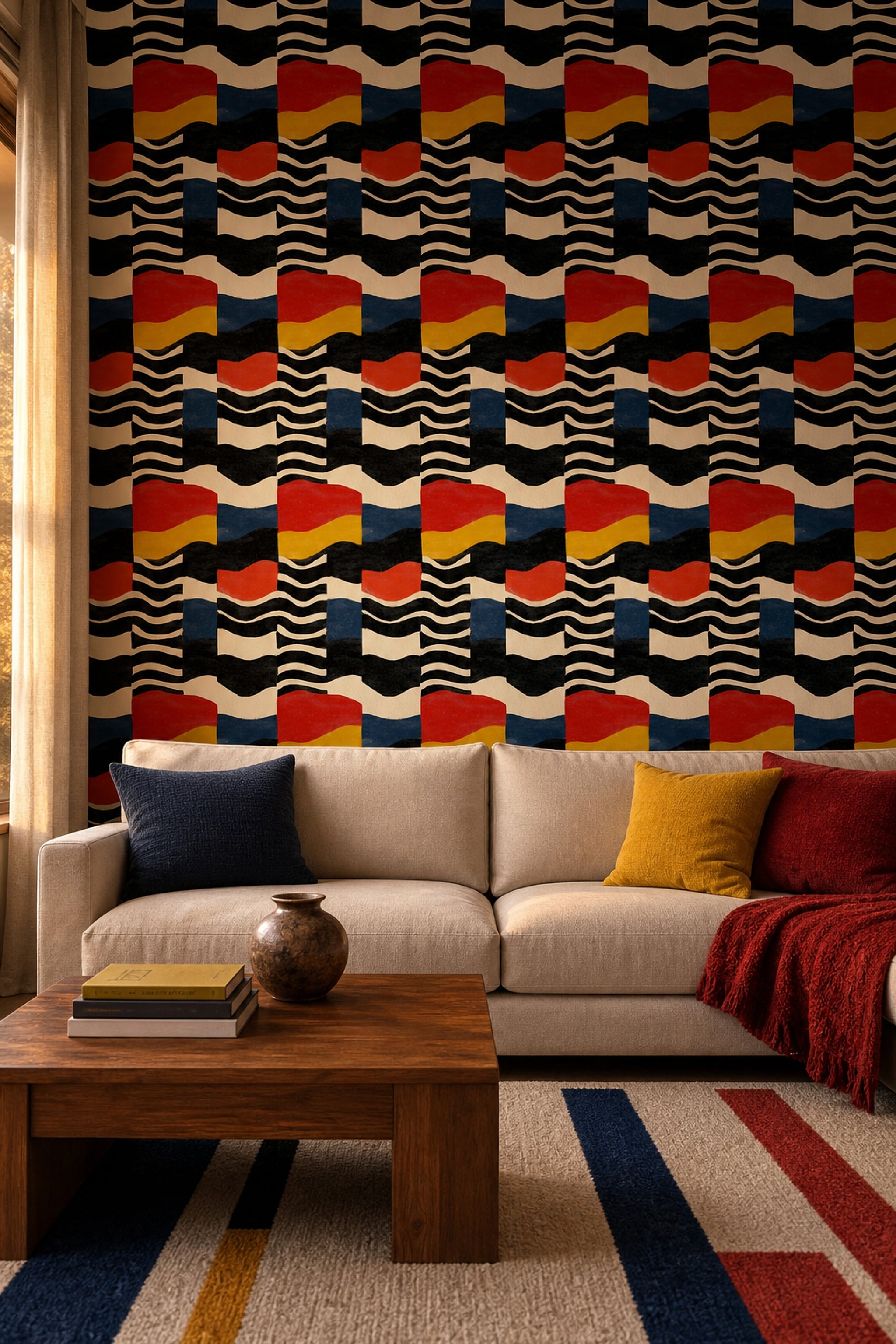 Mid Century Modern Wallpaper Retro Modern Decorative Mural