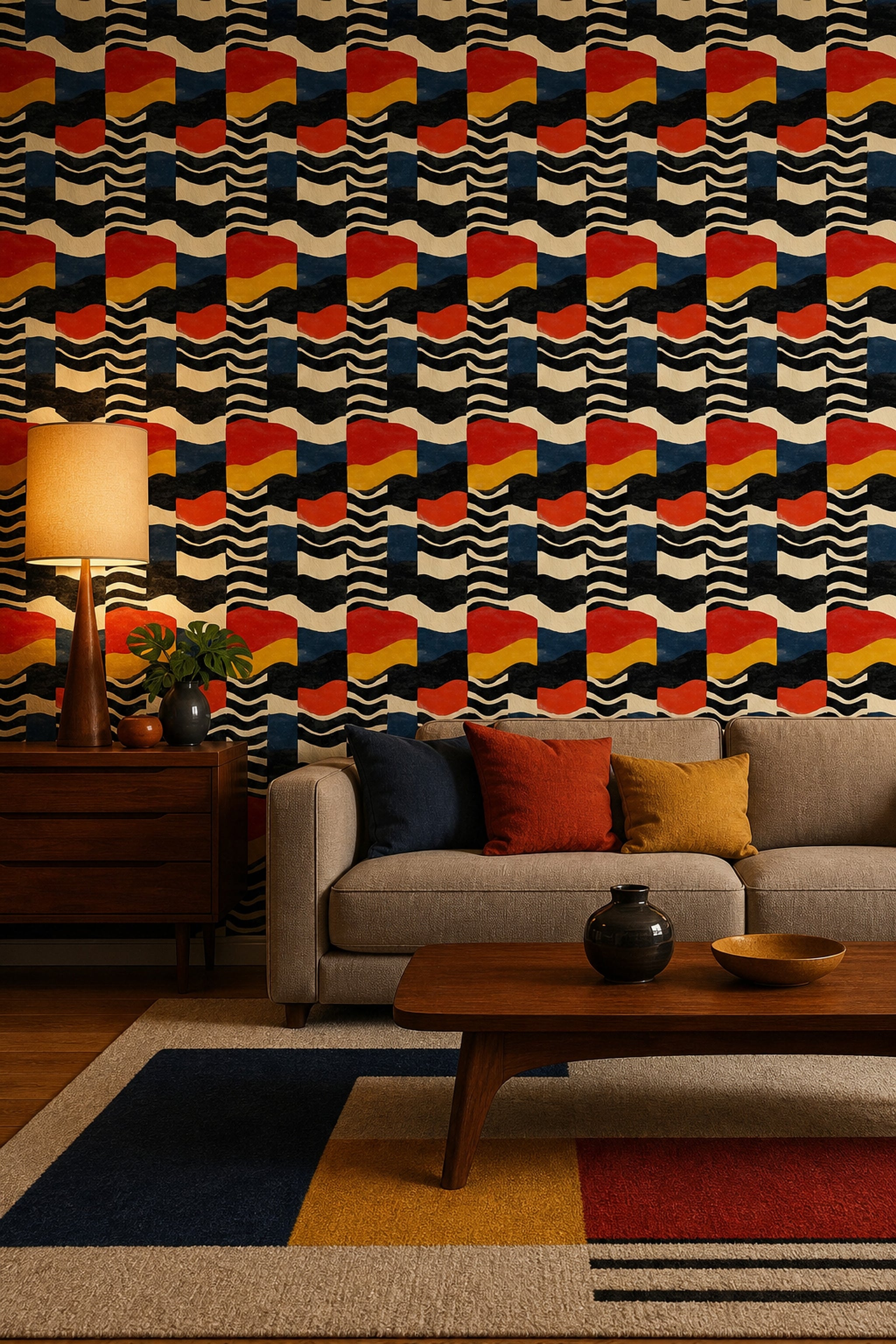 Mid Century Modern Wallpaper Retro Modern Decorative Mural