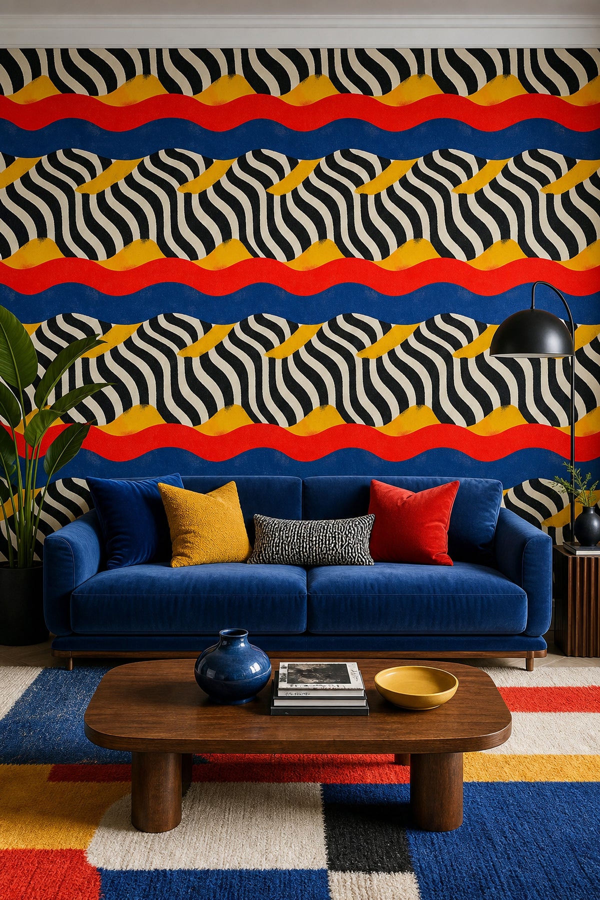 Zebra Stripes Wallpaper Abstract Bold Color Bands Removable Wall Decor