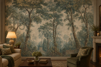 Misty Forest Wallpaper Woodland Removable Antique Wall Decor