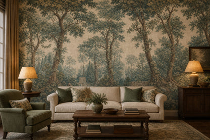 Misty Forest Wallpaper Woodland Removable Antique Wall Decor