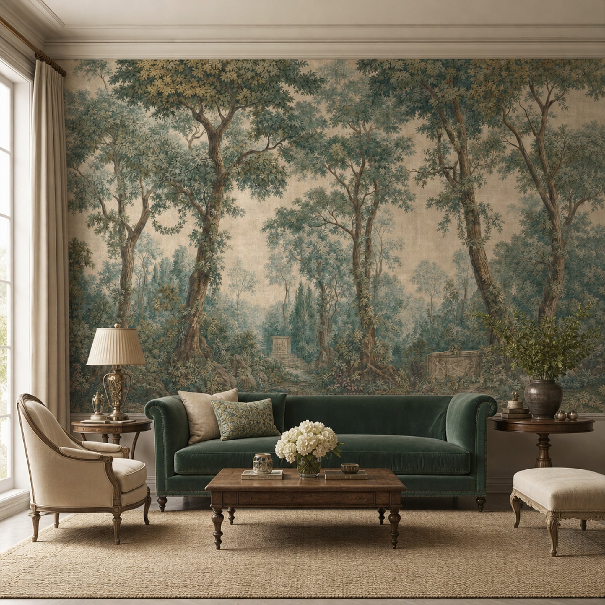 Misty Forest Wallpaper Woodland Removable Antique Wall Decor