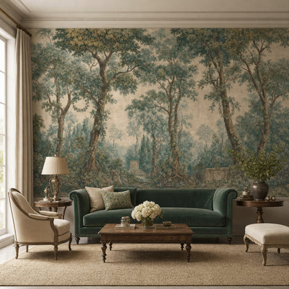 Misty Forest Wallpaper Woodland Removable Antique Wall Decor