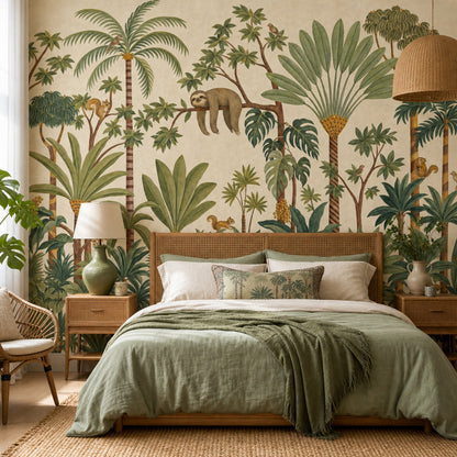 Paper Texture Wallpaper Tropical Botanical Wall Mural