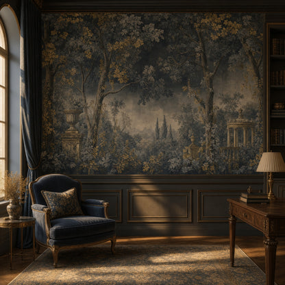 Toile Landscape Wallpaper Woodland Trees Columned Pavilion Removable Wall Decor