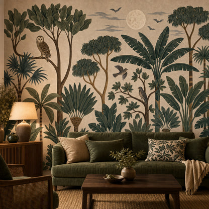 Tropical Jungle Wallpaper Botanical Mural Palm Trees Wall Mural