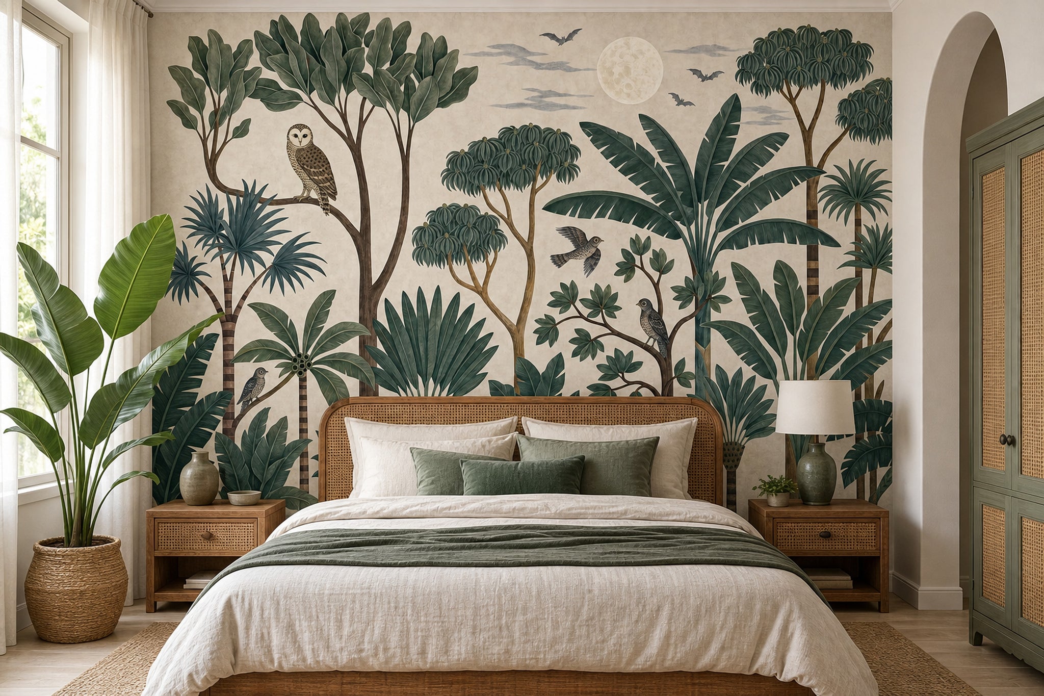 Tropical Jungle Wallpaper Botanical Mural Palm Trees Wall Mural