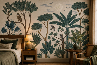 Tropical Jungle Wallpaper Botanical Mural Palm Trees Wall Mural