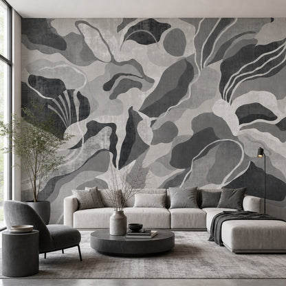 Organic Shapes Wallpaper Abstract Camouflage Removable Wall Decor