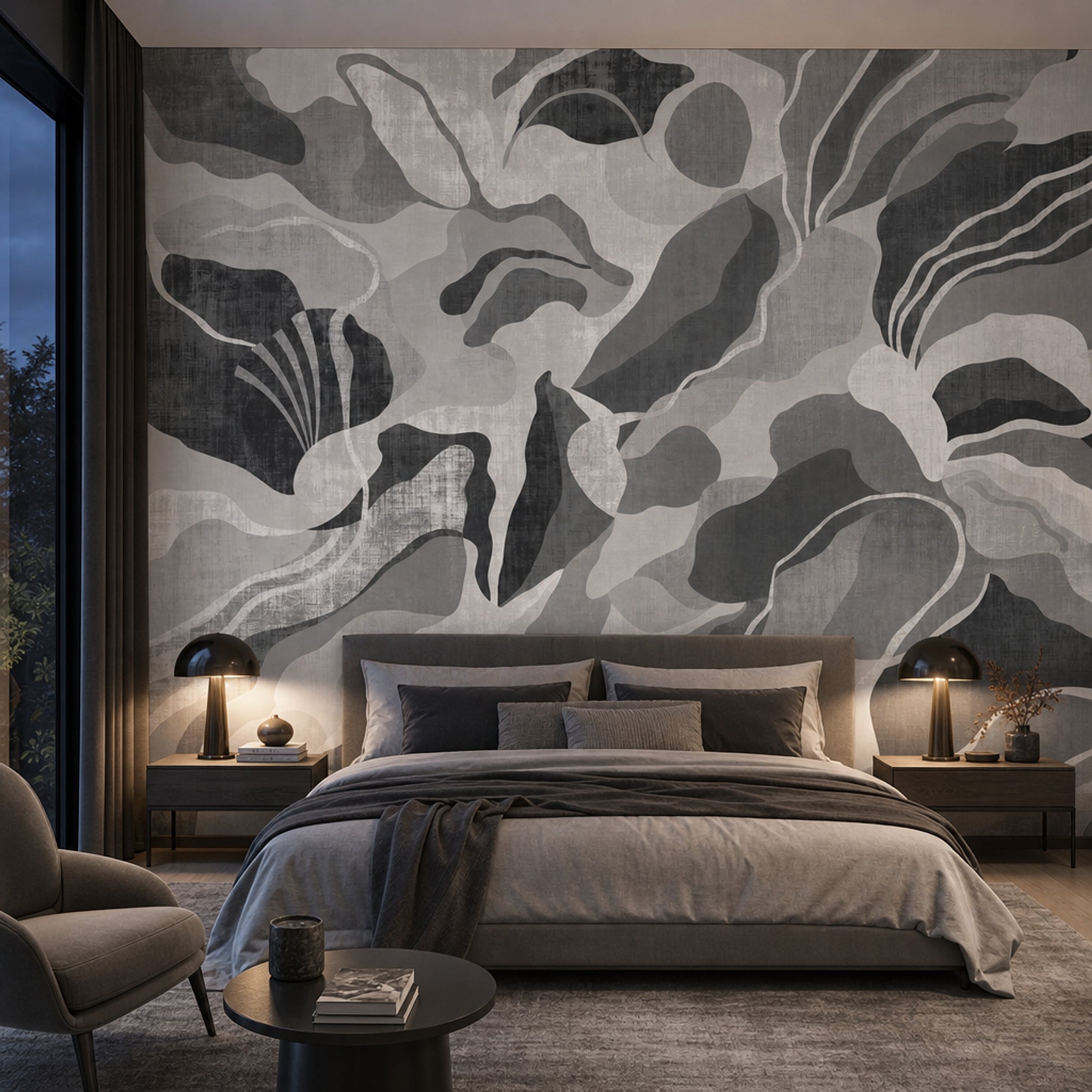 Organic Shapes Wallpaper Abstract Camouflage Removable Wall Decor