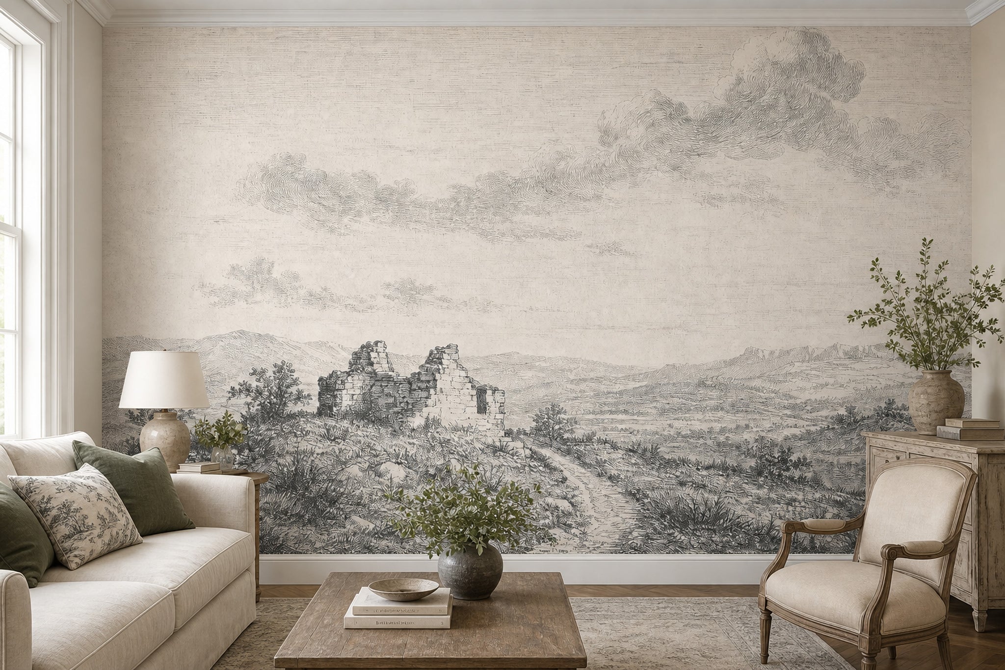 Cloudy Sky Wallpaper Walls Wall Mural