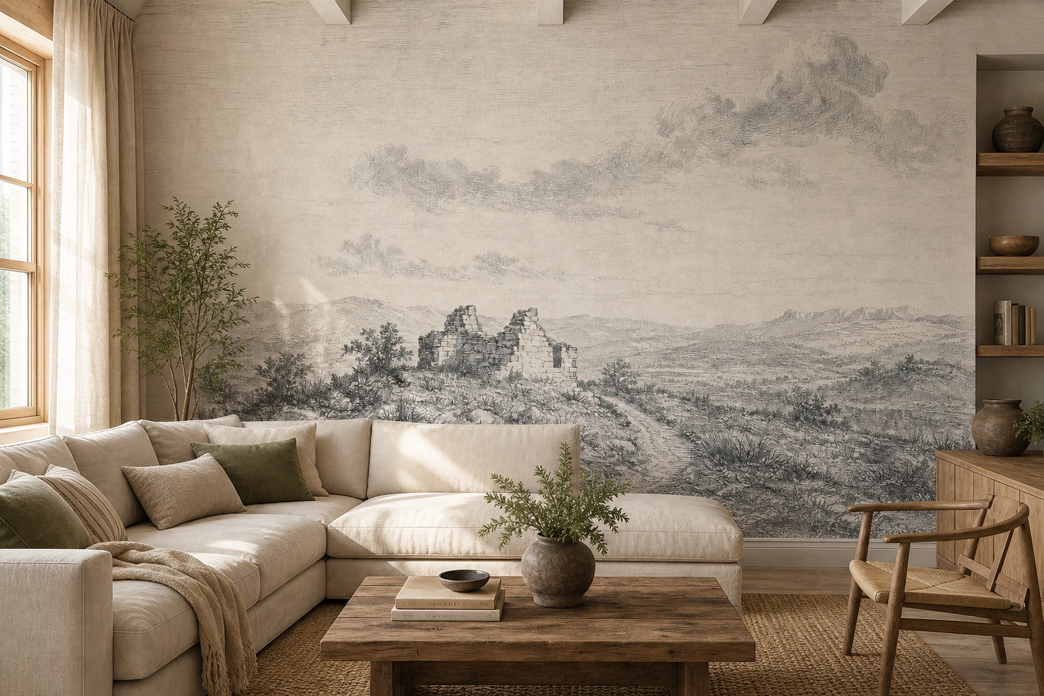 Cloudy Sky Wallpaper Walls Wall Mural