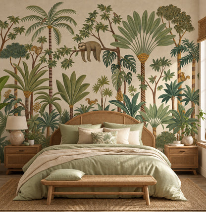 Paper Texture Wallpaper Tropical Botanical Wall Mural
