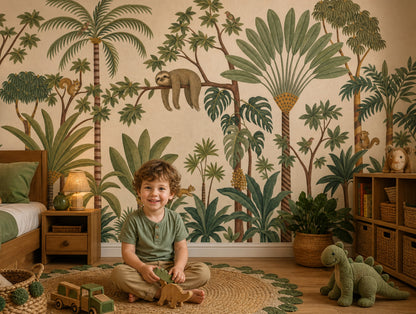 Paper Texture Wallpaper Tropical Botanical Wall Mural