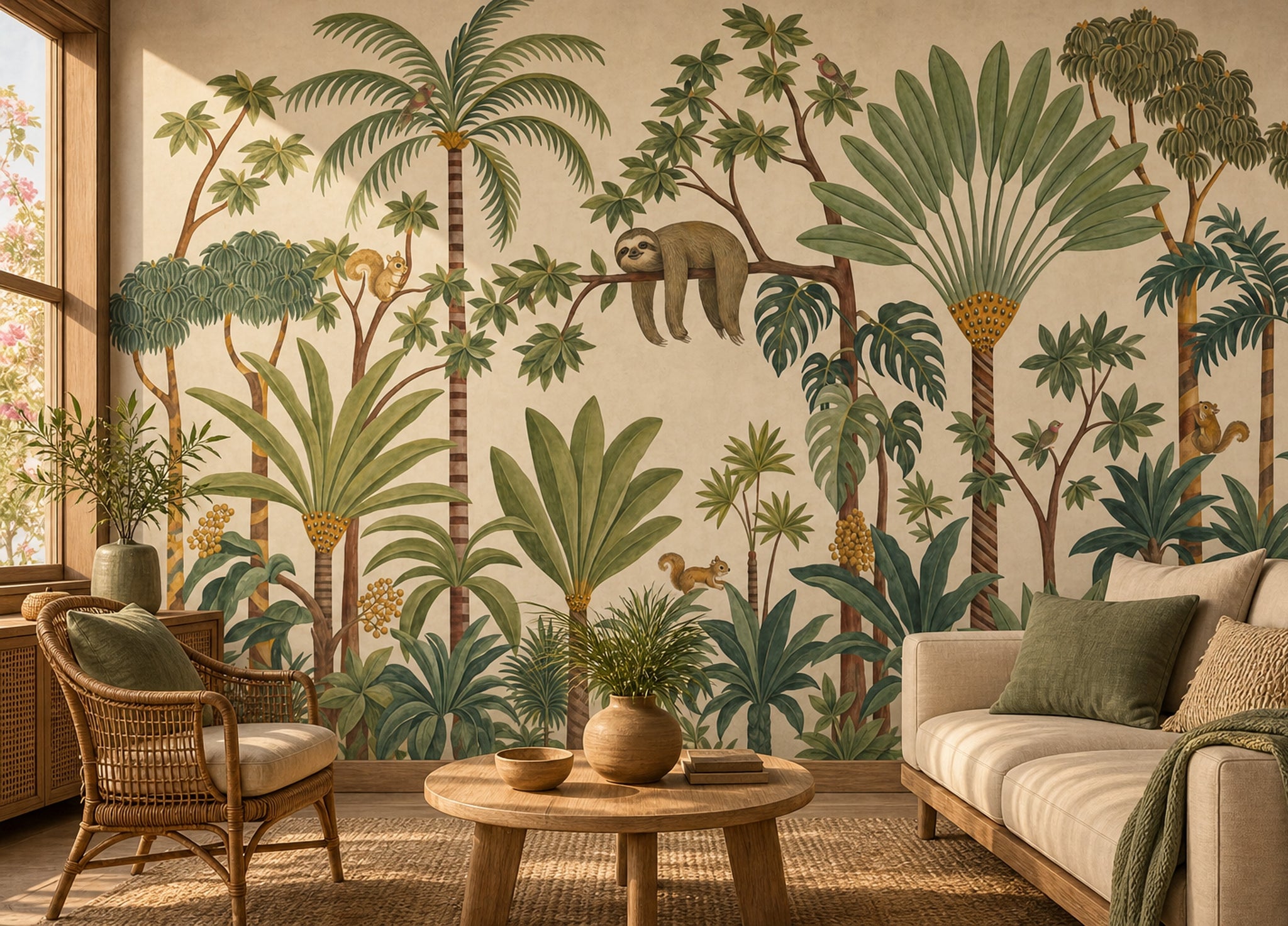Paper Texture Wallpaper Tropical Botanical Wall Mural