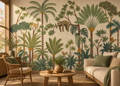 Paper Texture Wallpaper Tropical Botanical Wall Mural