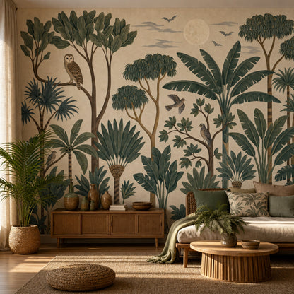 Tropical Jungle Wallpaper Botanical Mural Palm Trees Wall Mural